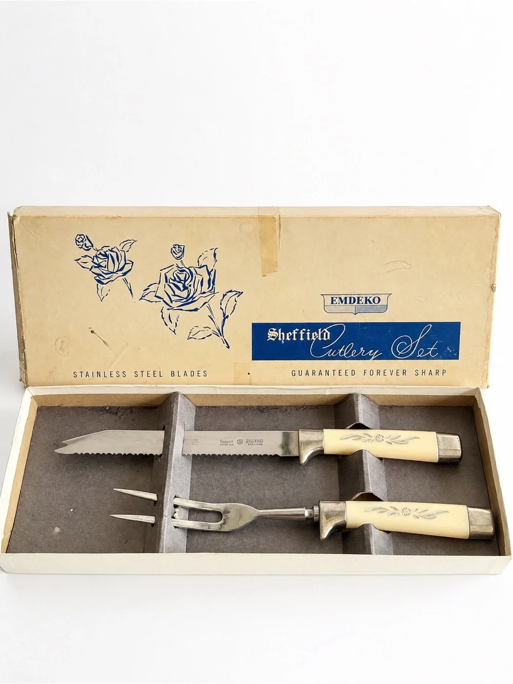 VINTAGE Royal Sheffield England Stainless Steel Cutlery Knife Set